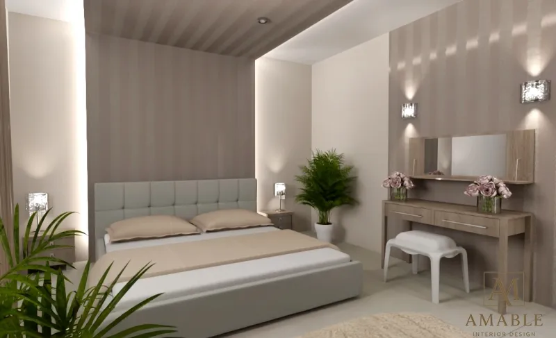 Sypialnia z przestronną garderobą typu walk-in — projekt sypialni na wymiar